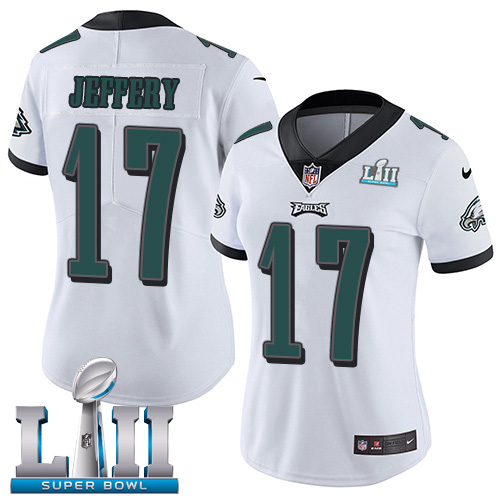 Nike Eagles #17 Alshon Jeffery White Super Bowl LII Women's Stitched NFL Vapor Untouchable Limited Jersey